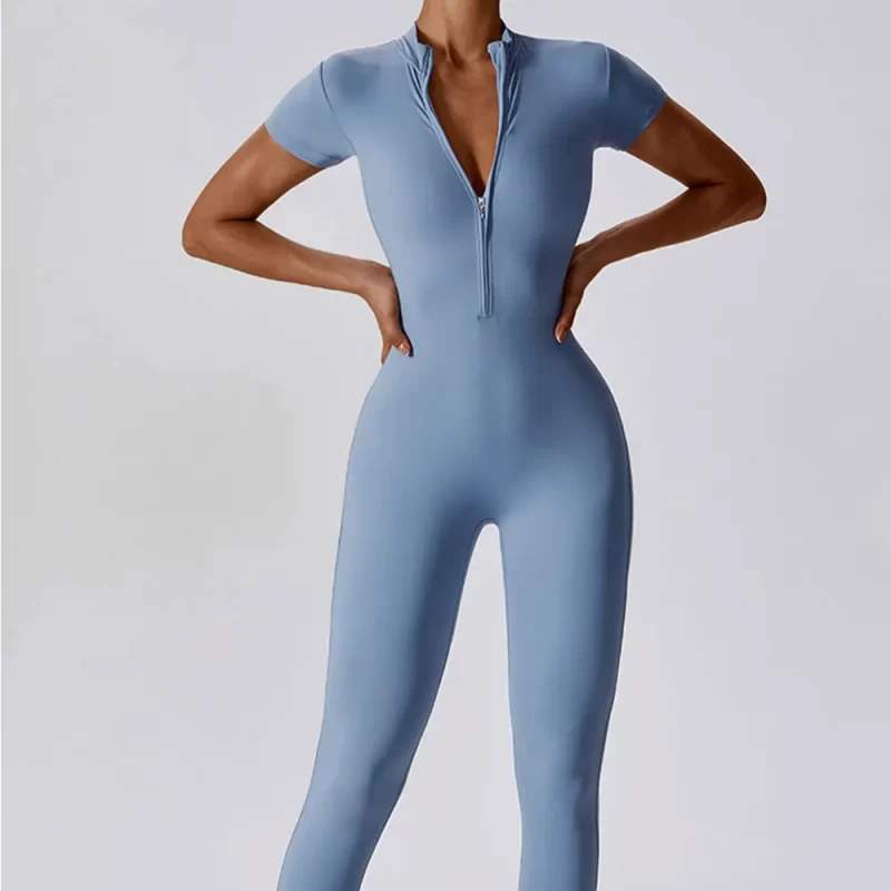 Zip Up Jumpsuits - wholesale workout clothes - activewearvibe.com