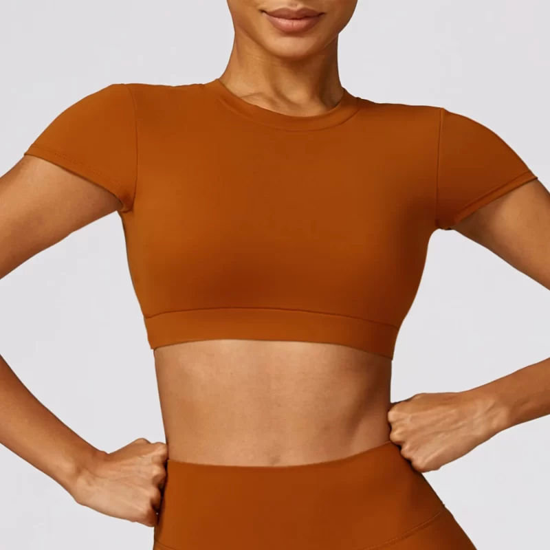 open back crop top - wholesale workout clothes - activewearvibe.com