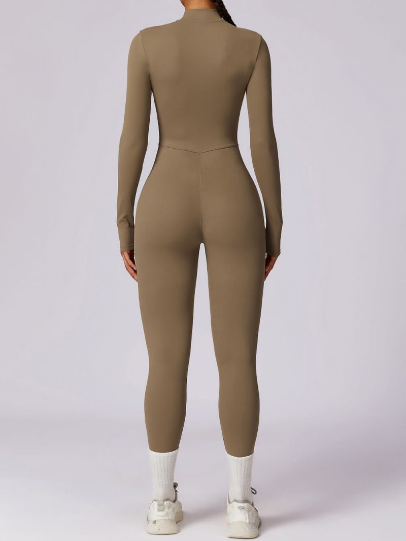 Long Sleeve Bodycon Jumpsuit - wholesale workout clothes - activewearvibe.com