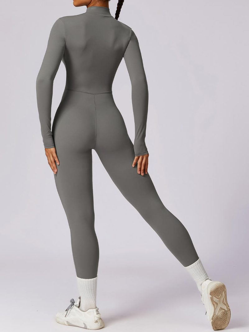 Long Sleeve Bodycon Jumpsuit - wholesale workout clothes - activewearvibe.com