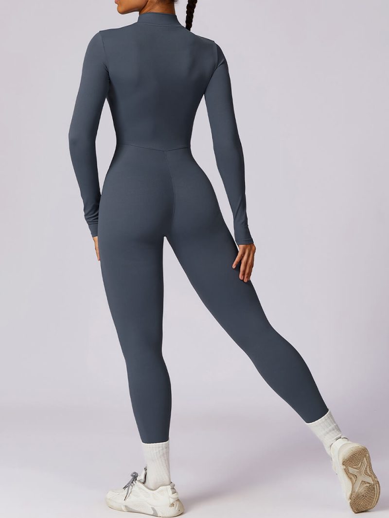 Long Sleeve Bodycon Jumpsuit - wholesale workout clothes - activewearvibe.com