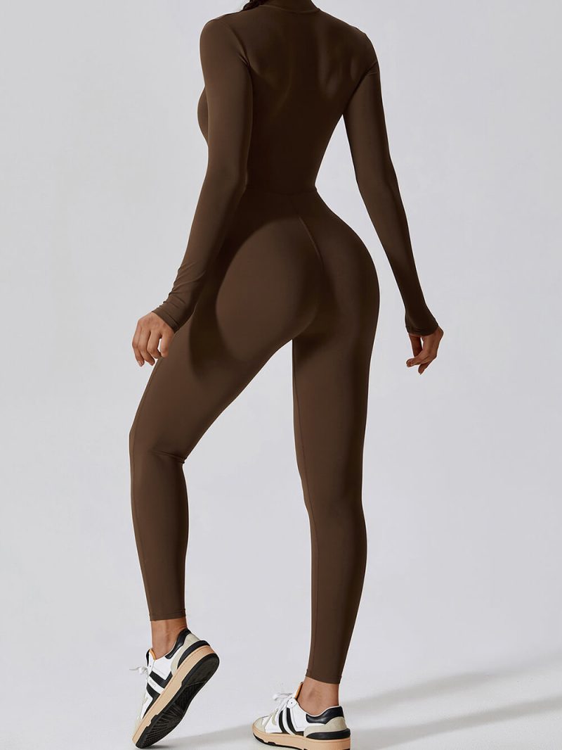 Long Sleeve Bodycon Jumpsuit - wholesale workout clothes - activewearvibe.com