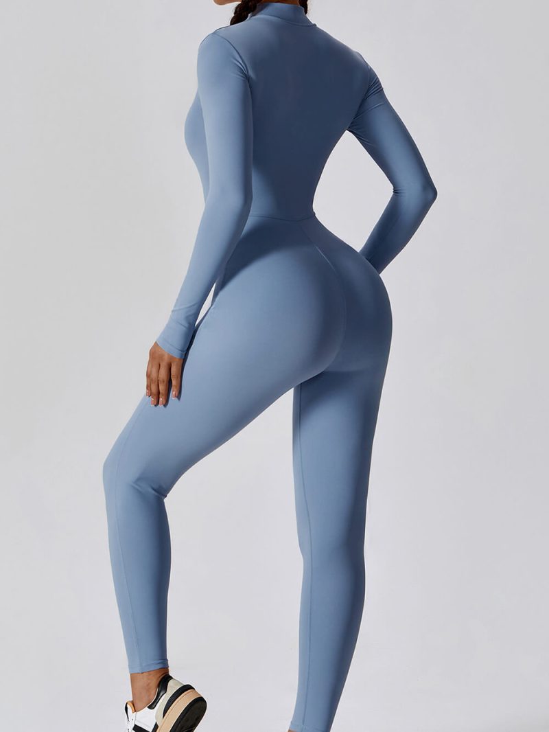 Long Sleeve Bodycon Jumpsuit - wholesale workout clothes - activewearvibe.com