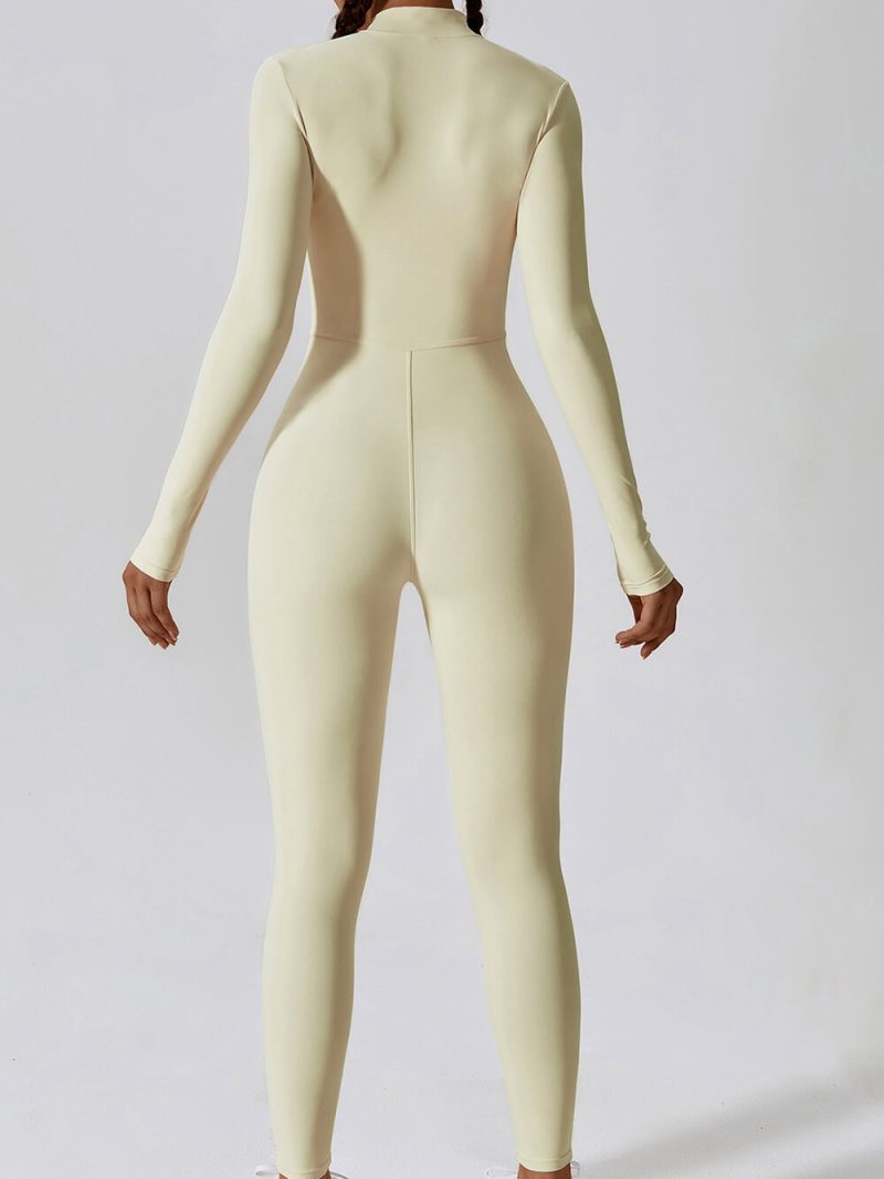 Long Sleeve Bodycon Jumpsuit - wholesale workout clothes - activewearvibe.com