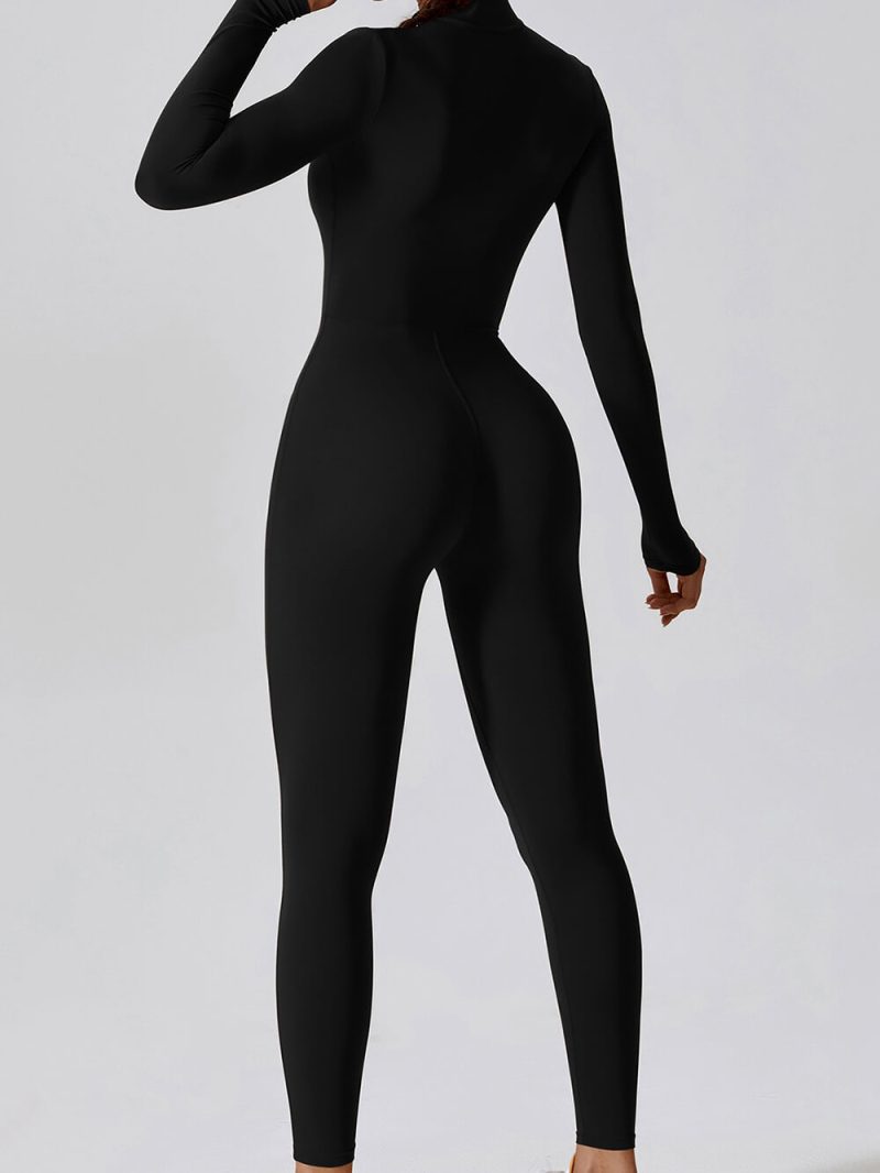 Long Sleeve Bodycon Jumpsuit - wholesale workout clothes - activewearvibe.com