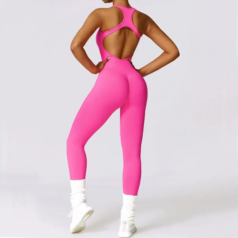 Racerback Jumpsuit - wholesale workout clothes - activewearvibe.com