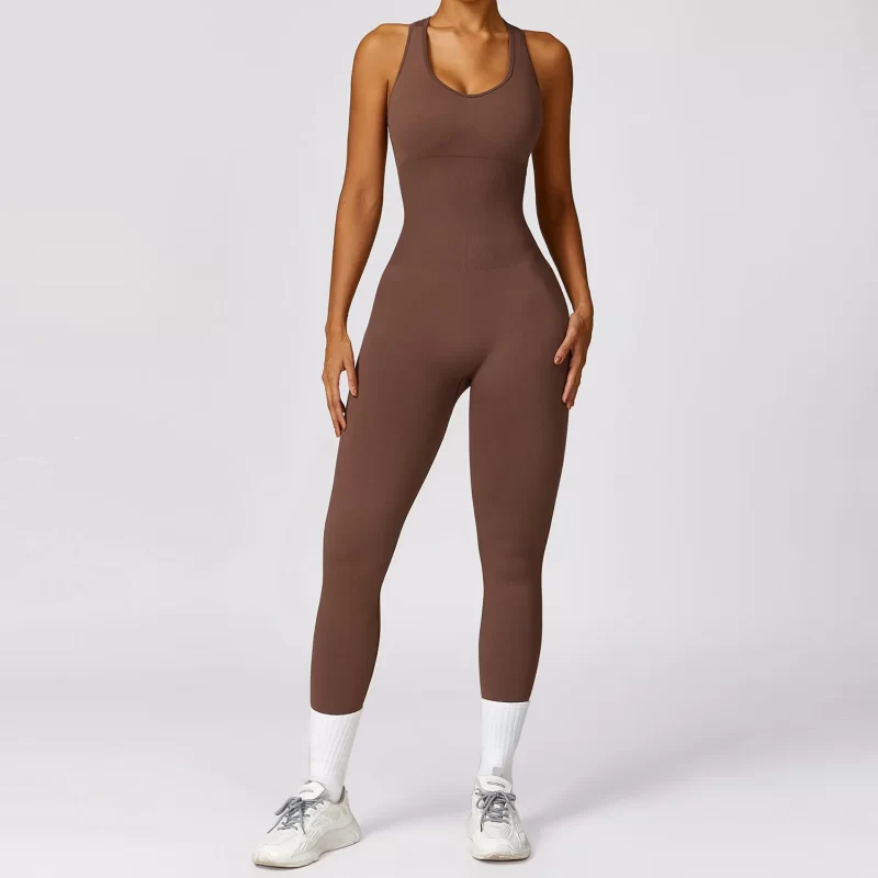 Racerback Jumpsuit - wholesale workout clothes - activewearvibe.com