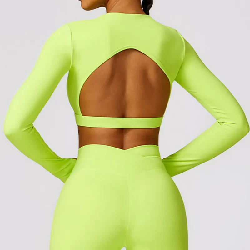 Long Sleeve Crop Top - wholesale workout clothes - activewearvibe.com