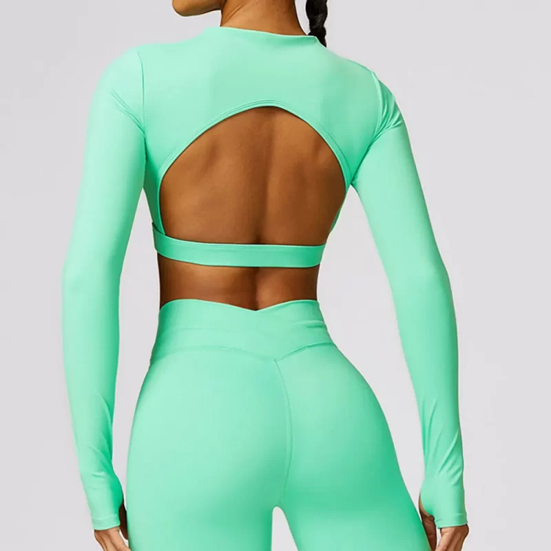 Long Sleeve Crop Top - wholesale workout clothes - activewearvibe.com