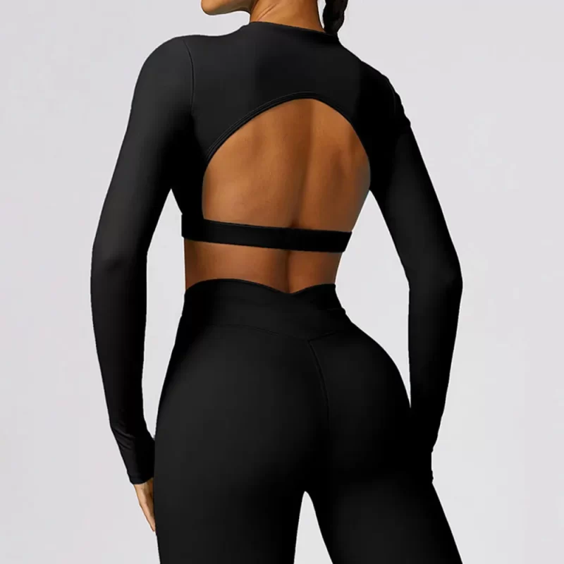 Long Sleeve Crop Top - wholesale workout clothes - activewearvibe.com