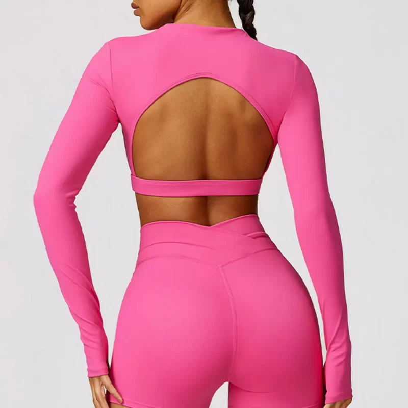 Long Sleeve Crop Top - wholesale workout clothes - activewearvibe.com