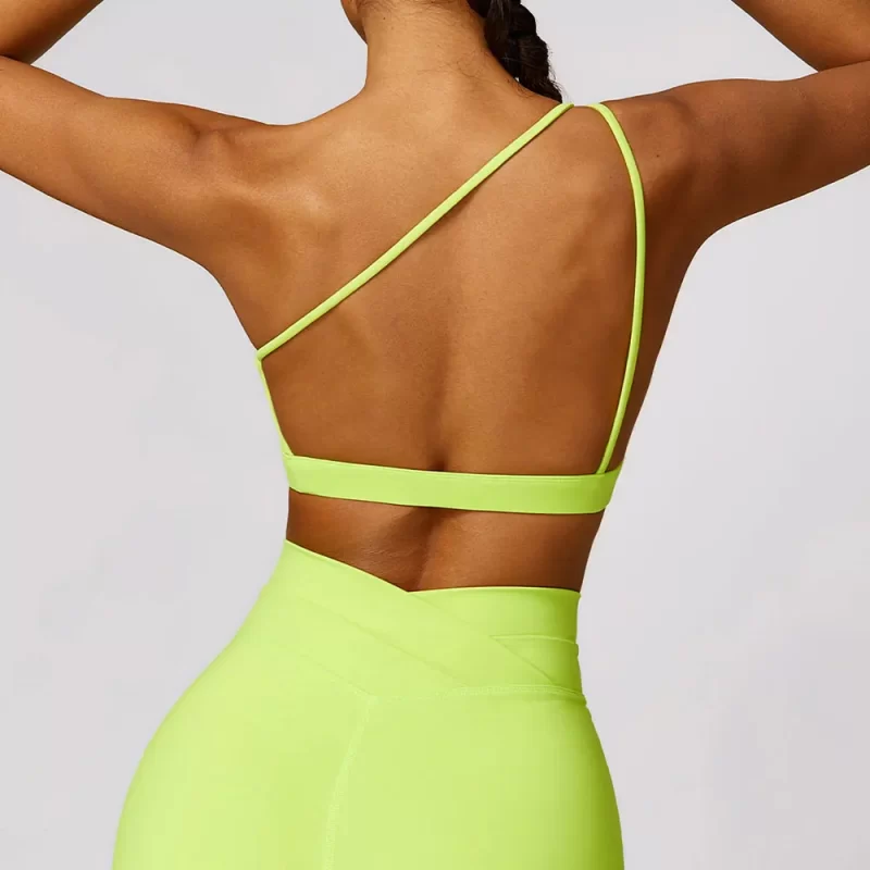 One Shoulder Sports Bra - wholesale workout clothes - activewearvibe.com