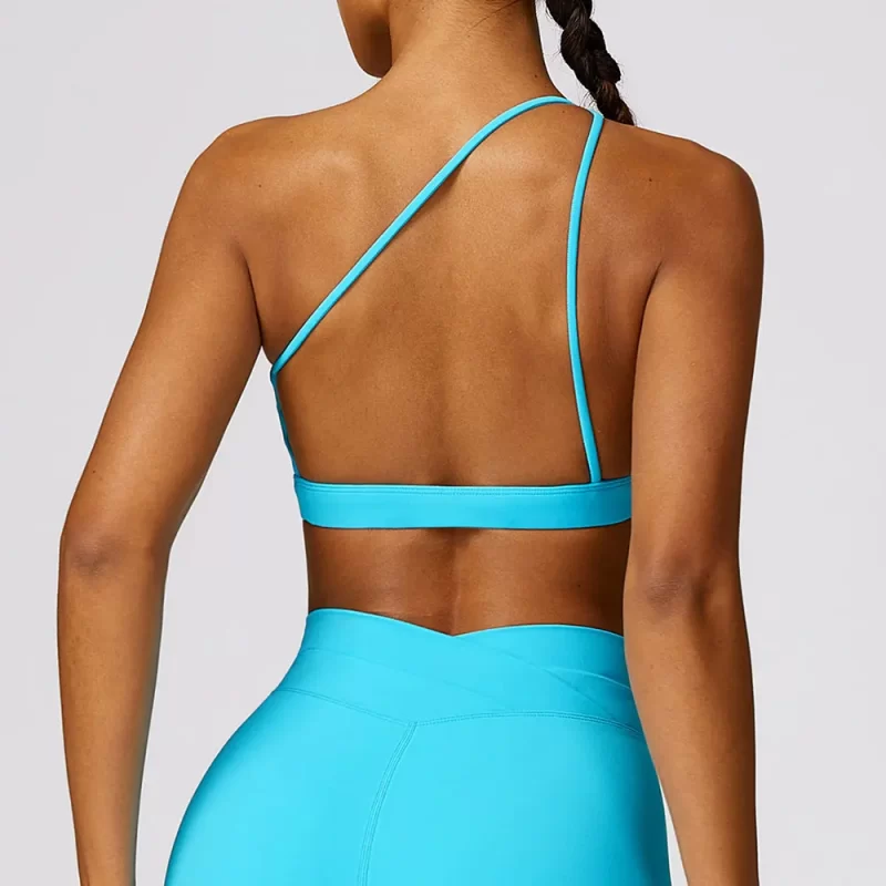 One Shoulder Sports Bra - wholesale workout clothes - activewearvibe.com