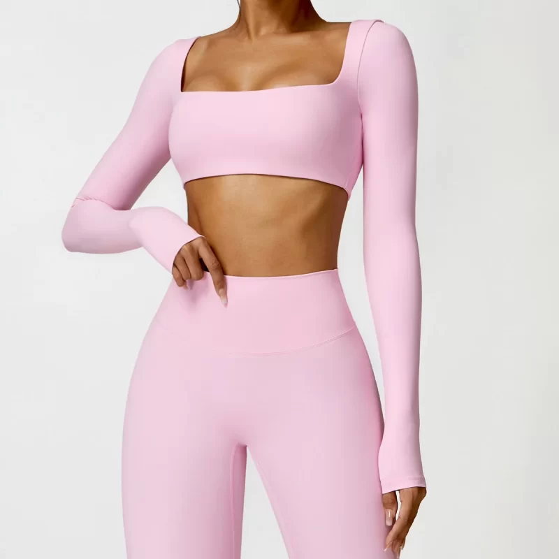 Long Sleeve Crop Top - wholesale workout clothes - activewearvibe.com