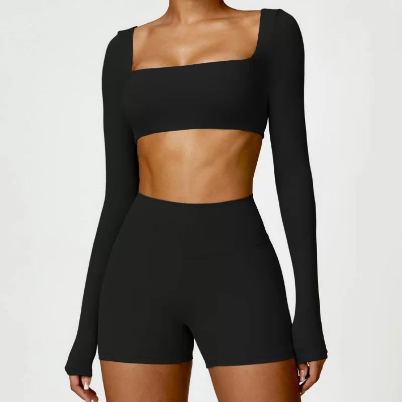 Long Sleeve Crop Top - wholesale workout clothes - activewearvibe.com