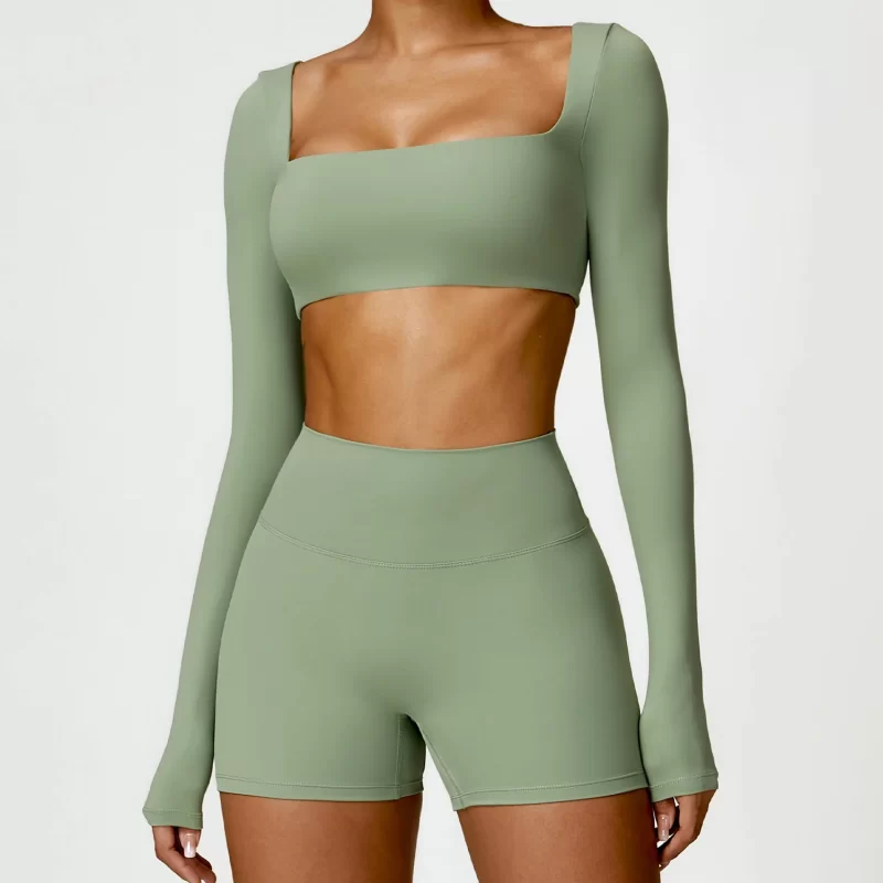 Long Sleeve Crop Top - wholesale workout clothes - activewearvibe.com