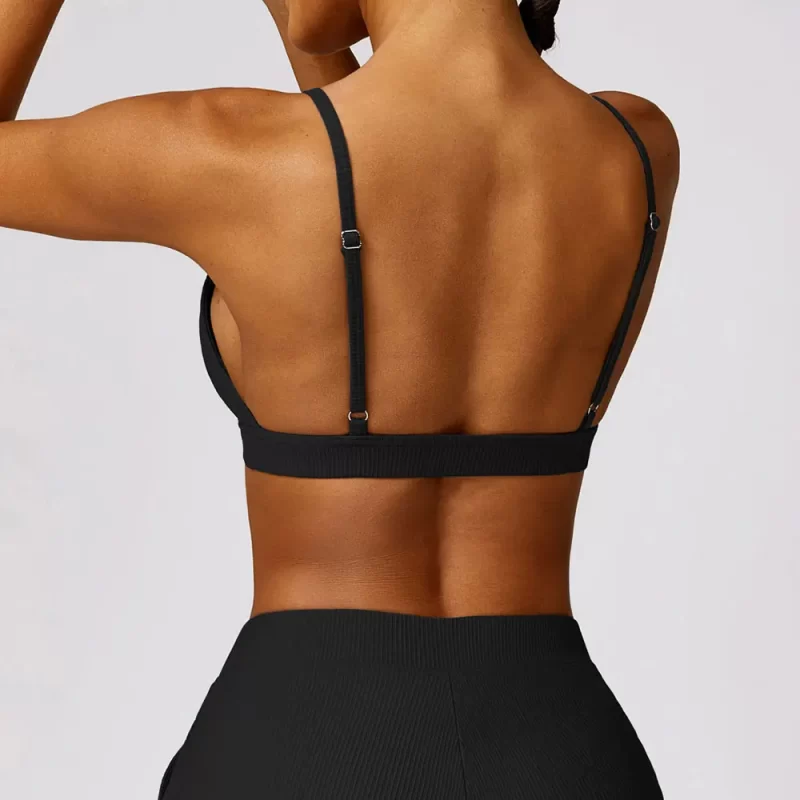 Ribbed Sports Bra - wholesale workout clothes - activewearvibe.com