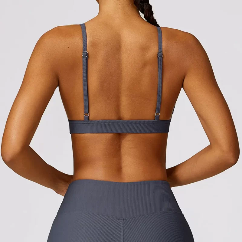 Ribbed Sports Bra - wholesale workout clothes - activewearvibe.com