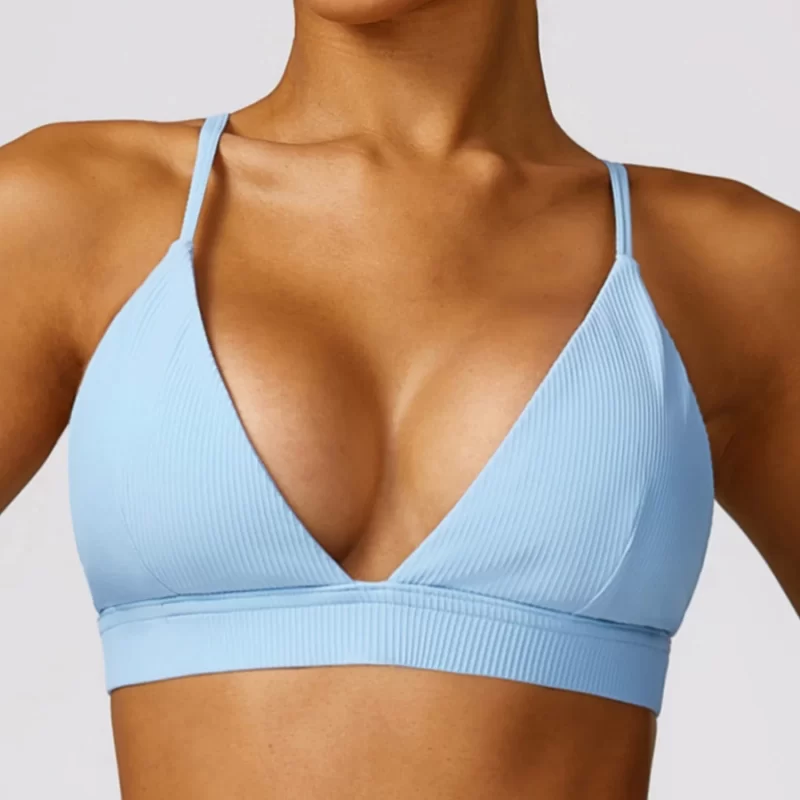 Ribbed Sports Bra - wholesale workout clothes - activewearvibe.com