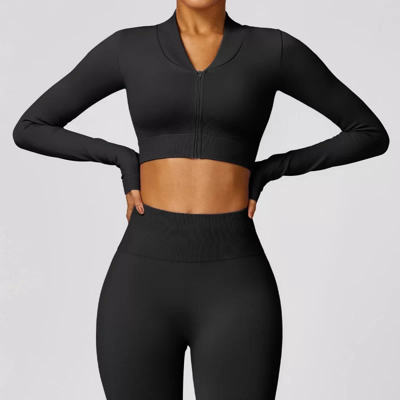 Cropped Sports Jacket - wholesale workout clothes - activewearvibe.com