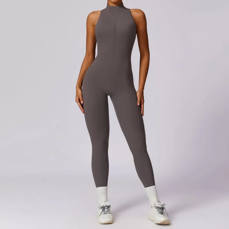 Racerback Jumpsuit - wholesale workout clothes - activewearvibe.com