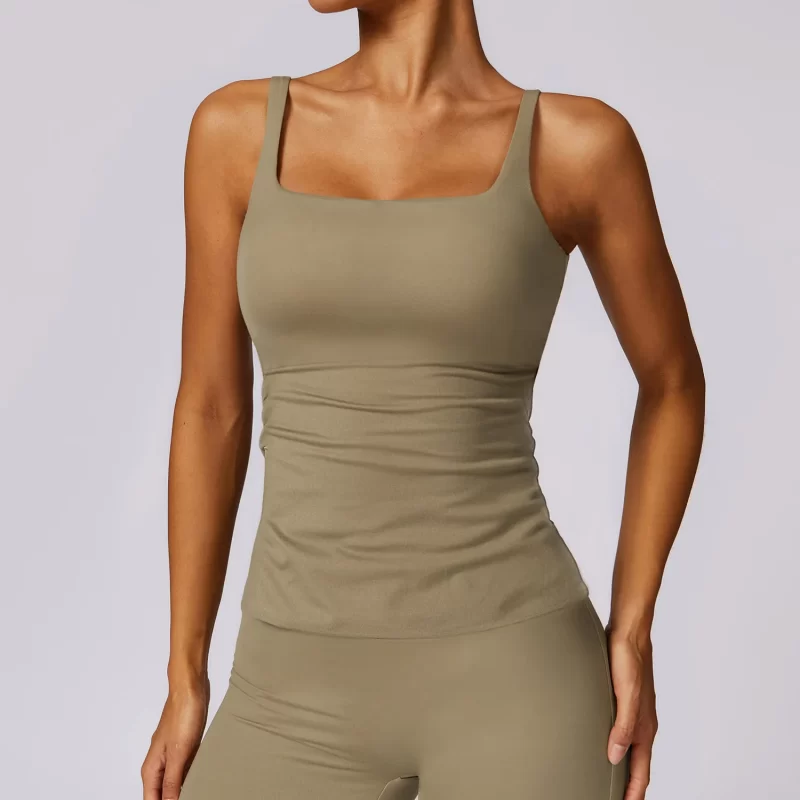 Square Neck Tank Top - wholesale workout clothes - activewearvibe.com