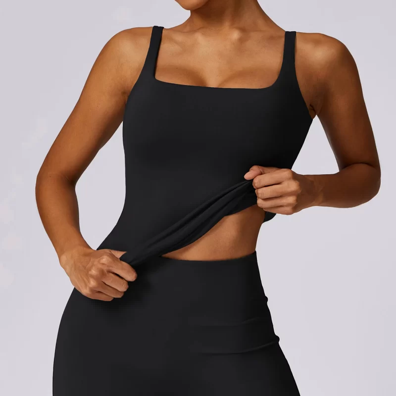 Square Neck Tank Top - wholesale workout clothes - activewearvibe.com