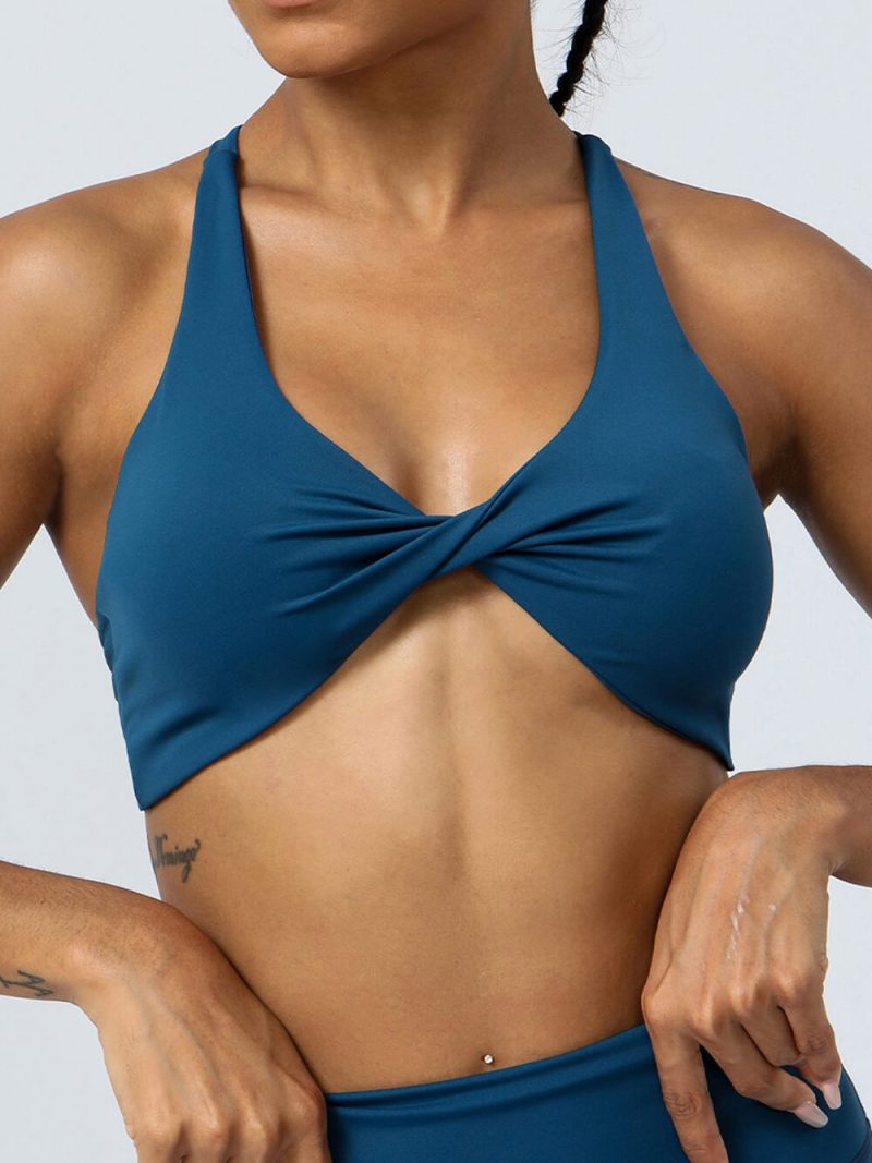 Twist Front Sports Bra - wholesale workout clothes - activewearvibe.com