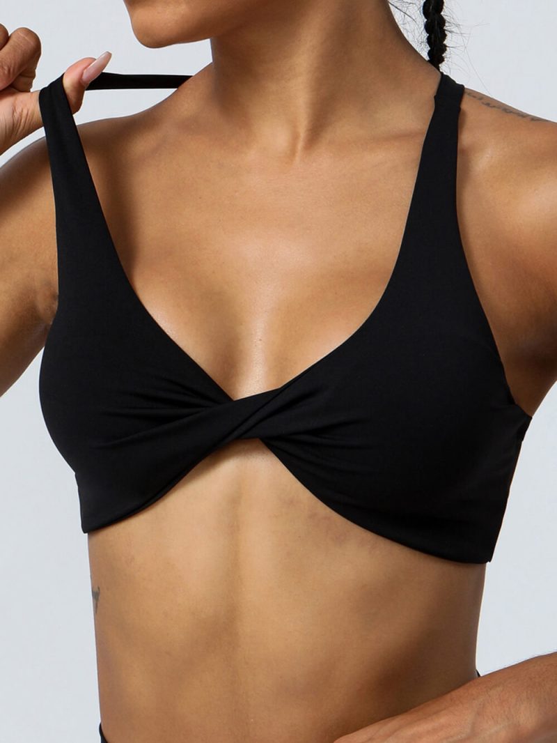 Twist Front Sports Bra - wholesale workout clothes - activewearvibe.com