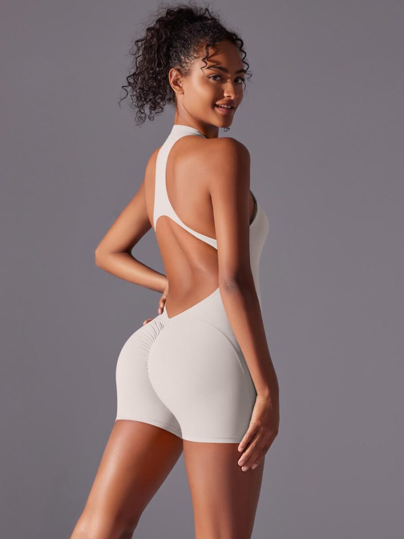 6660 - 'Caroline' V Back Scrunch Workout Romper_04