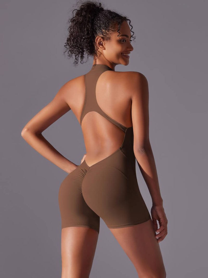 6660 - 'Caroline' V Back Scrunch Workout Romper_07