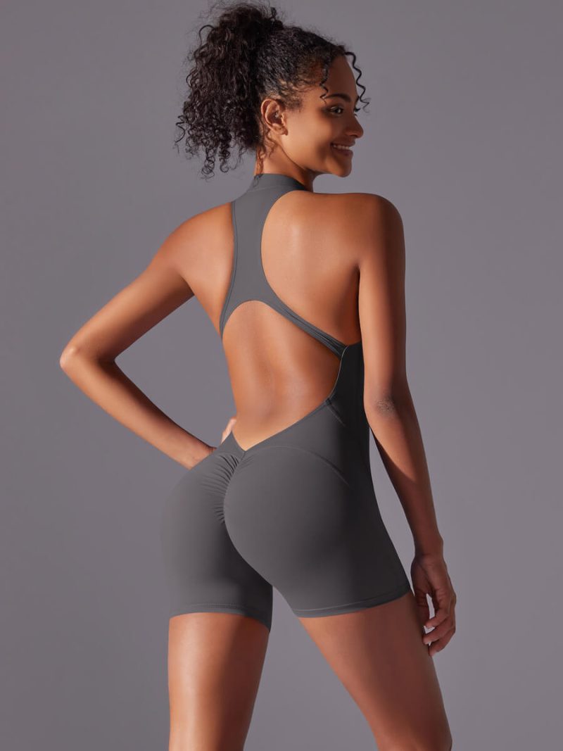 6660 - 'Caroline' V Back Scrunch Workout Romper_08