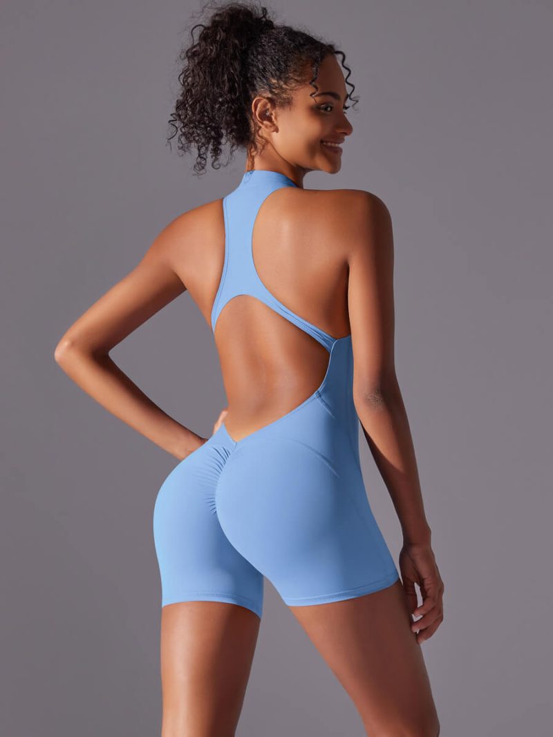 6660 - 'Caroline' V Back Scrunch Workout Romper_16