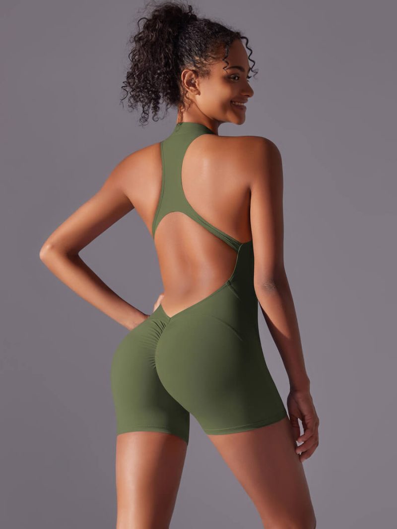 6660 - 'Caroline' V Back Scrunch Workout Romper_24